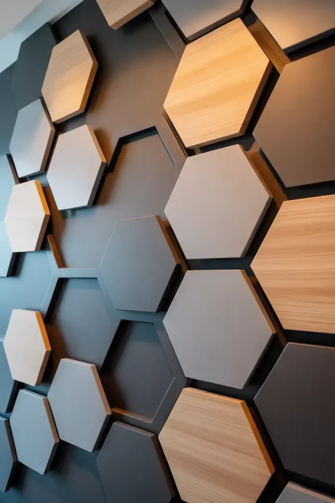 3D Hexagon Wall Panels