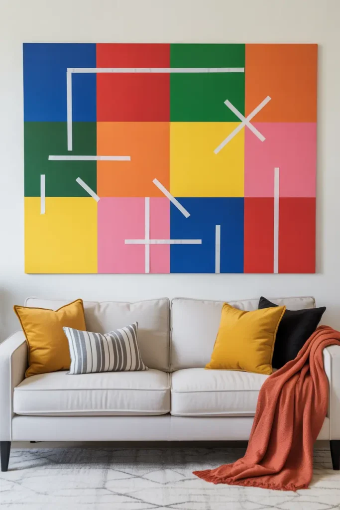 Abstract Canvas Using Tape Designs