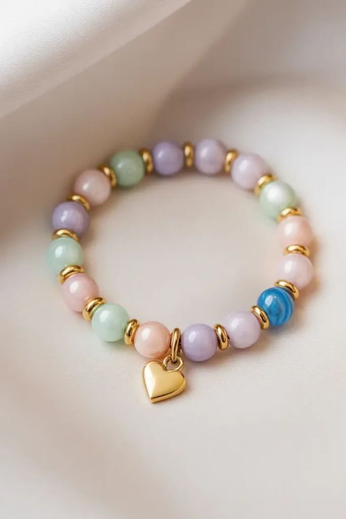 Beaded Pastel Charm Bracelet