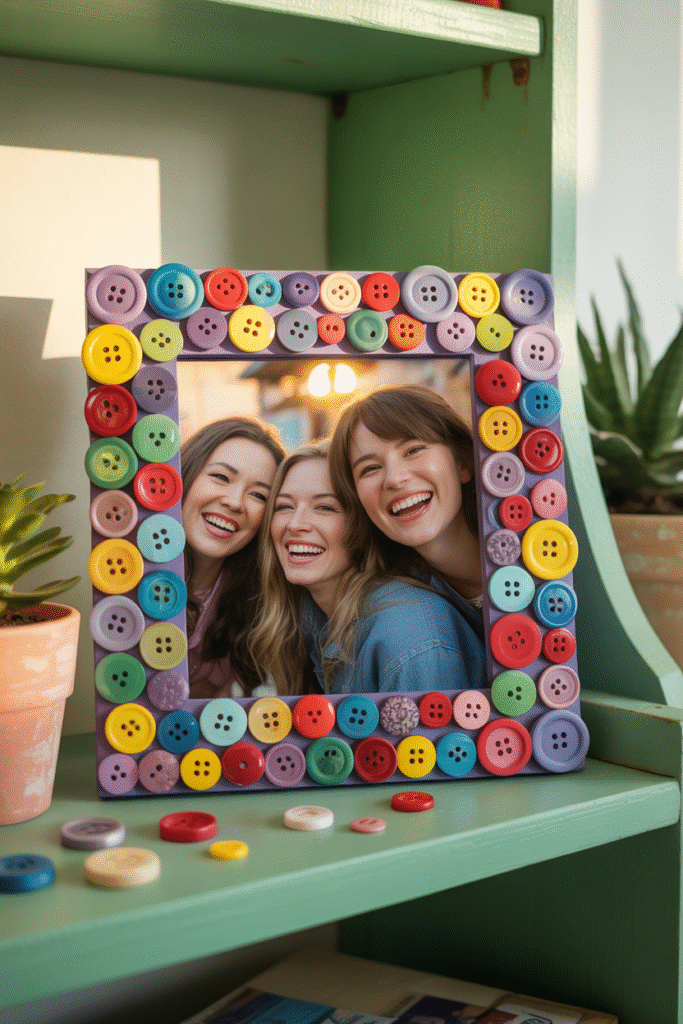 Button Embellished Frame