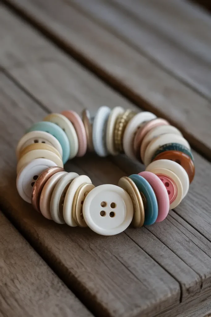 Button Stack Vintage Bracelet