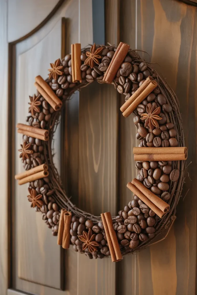Coffee Bean & Cinnamon Stick Wreath