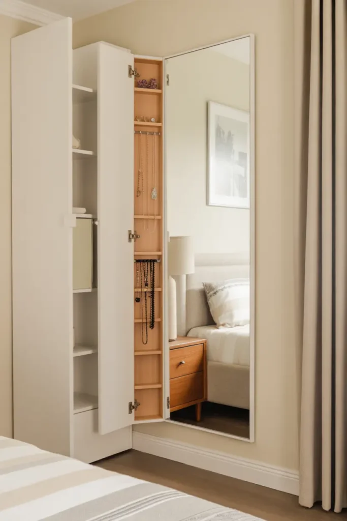 DIY Hidden Jewelry Mirror Cabinet