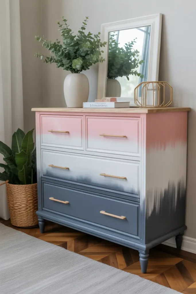 DIY Painted Ombre Dresser