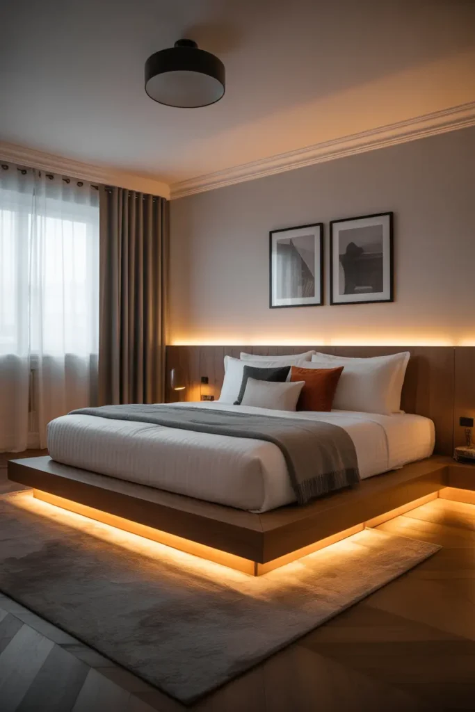 DIY Platform Bed With Hidden LED Base