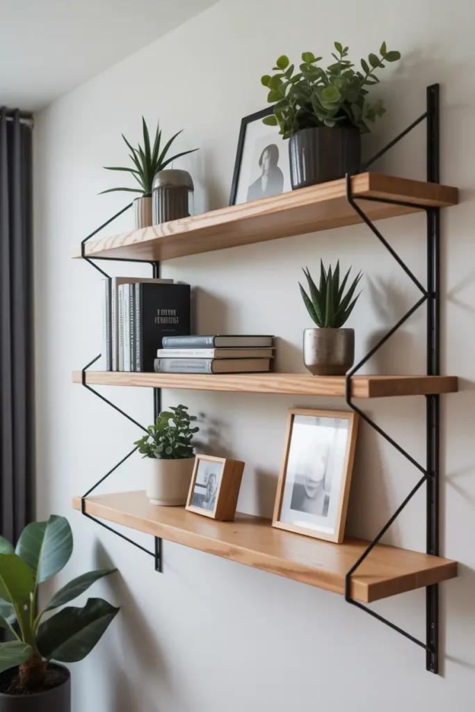 Floating Wood Shelves