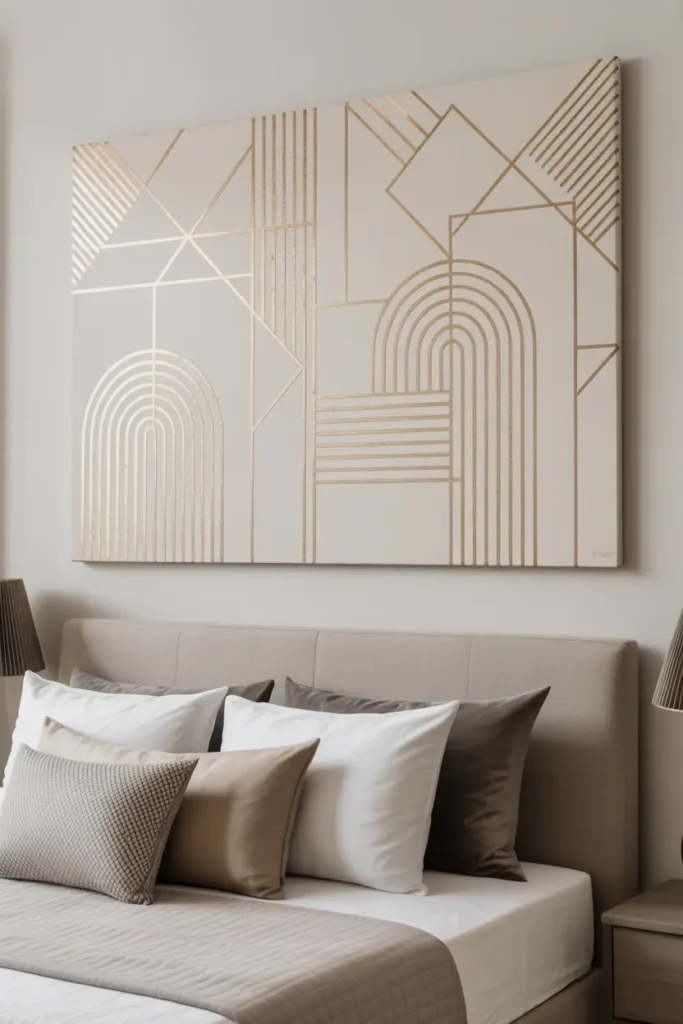 Geometric Gold Accent Canvas