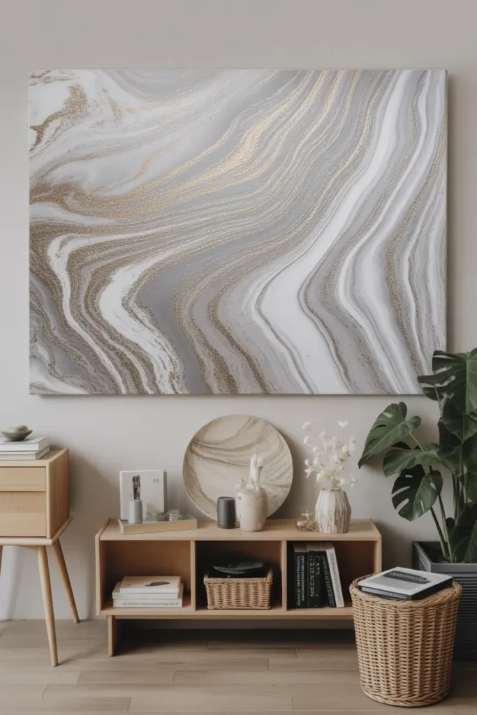 Marbled Metallic Canvas