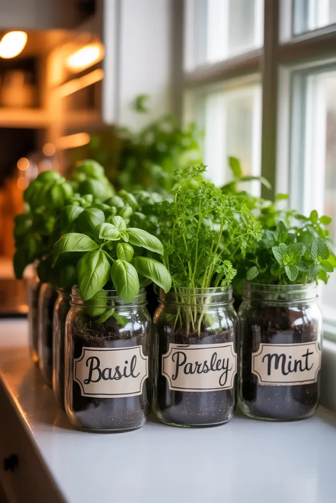 Mason Jar Herb Garden