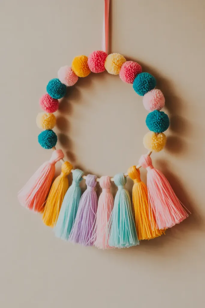 Mini Pom-Pom & Tassel Wreath
