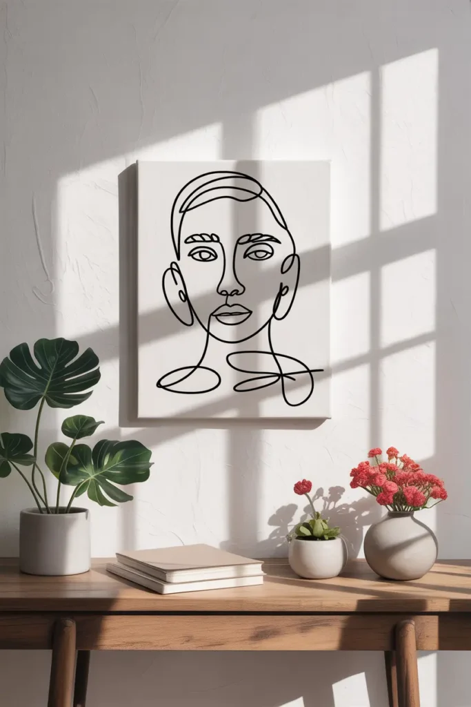 Minimal Line Art Canvas