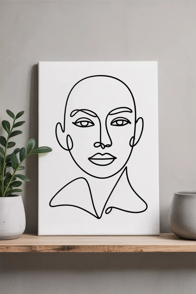 Minimalist Line Art on Canvas