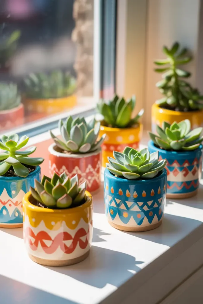 Painted Ceramic Planters