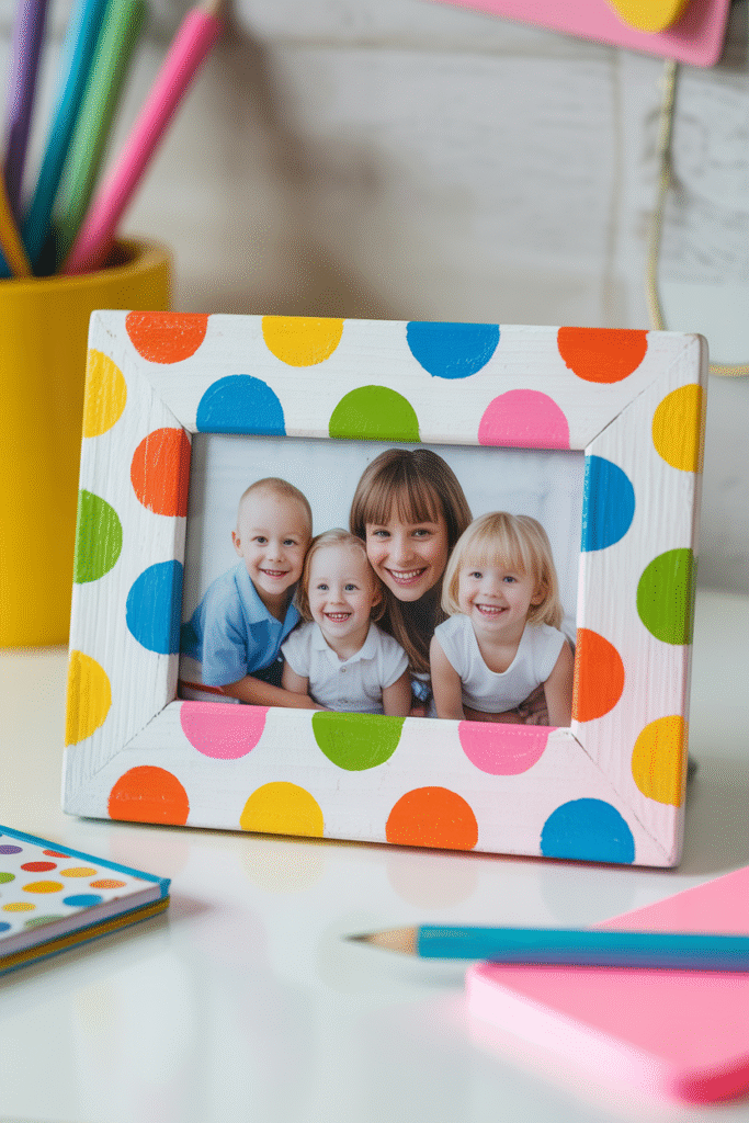 Polka Dot Painted Frame