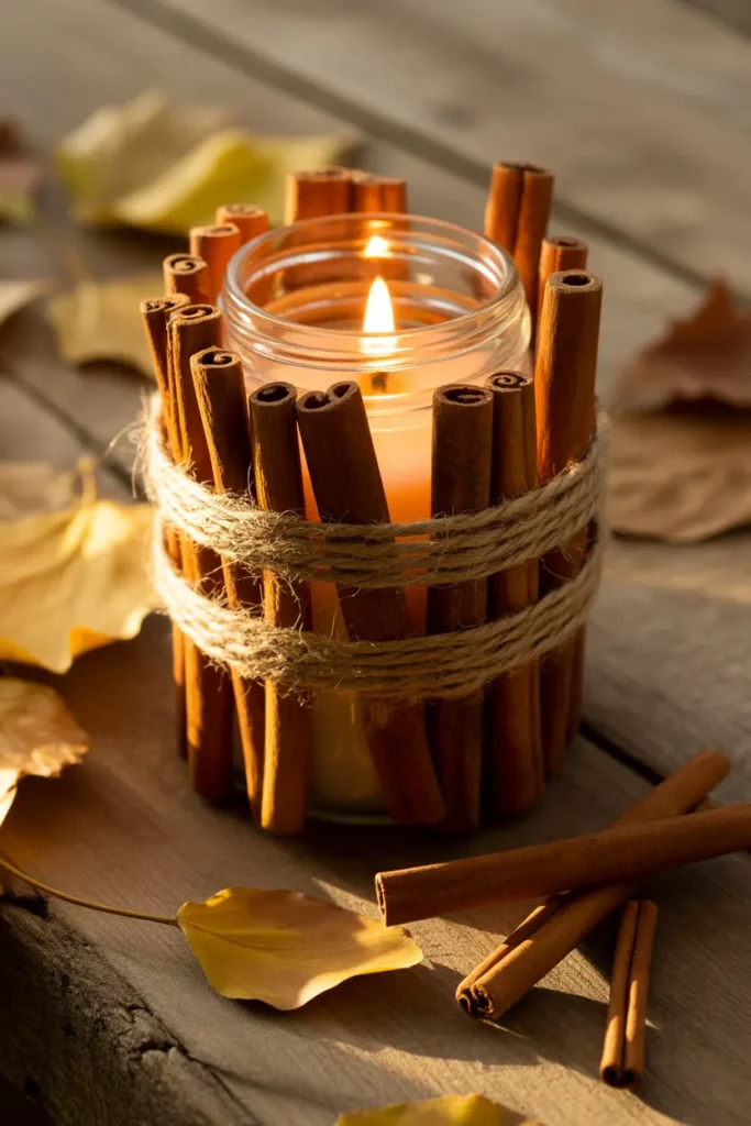 Rustic Cinnamon Stick Candle