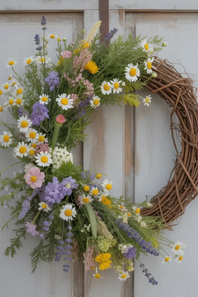 Spring Wildflower Grapevine Wreath