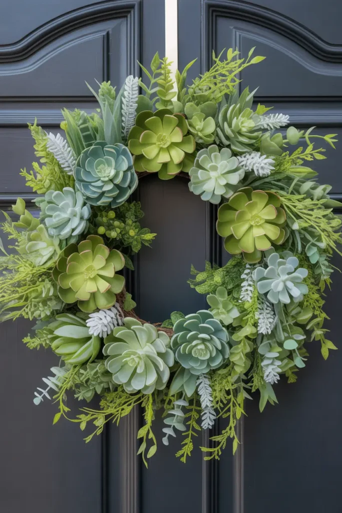 Succulent Faux Greenery Wreath