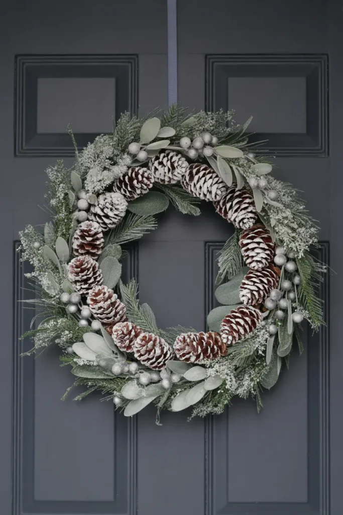 Winter Snowy Pinecone Wreath