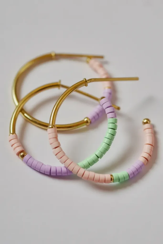 Beaded Arch Hoop Earrings