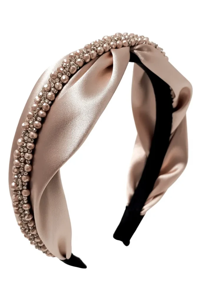 Beaded Satin Ribbon Headband