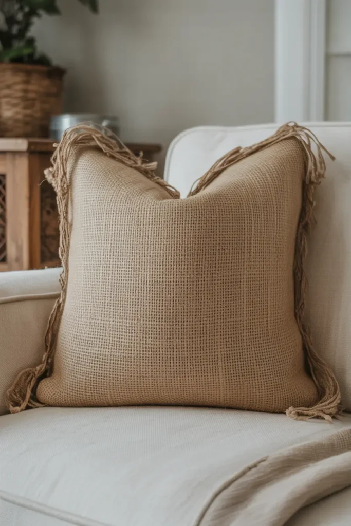 Burlap Farmhouse Pillow