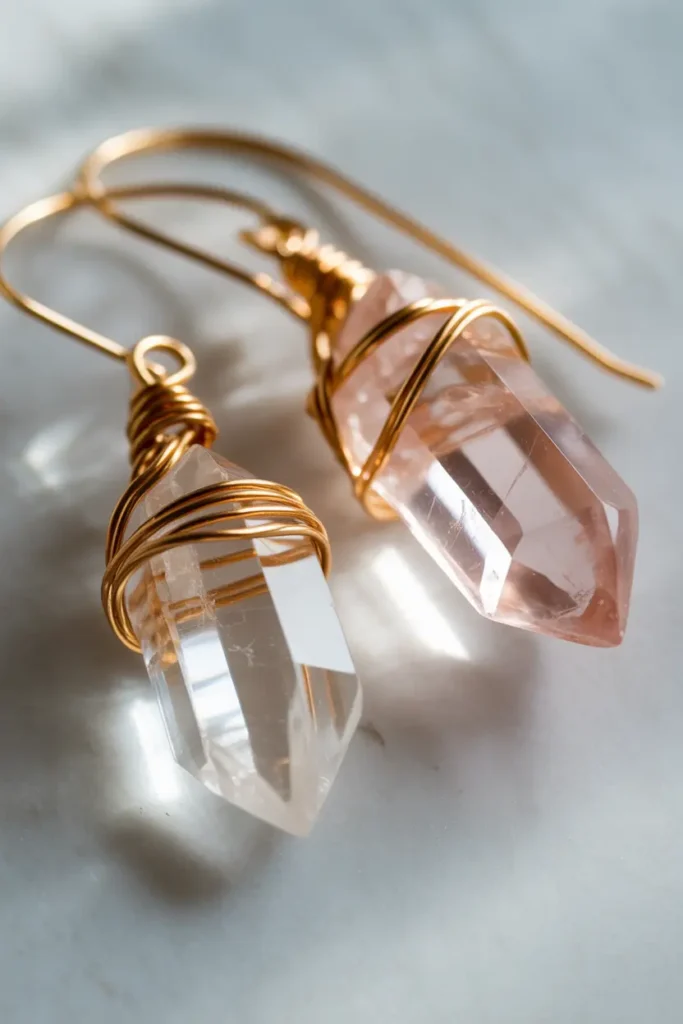 Crystal Wire-Wrapped Drop Earrings