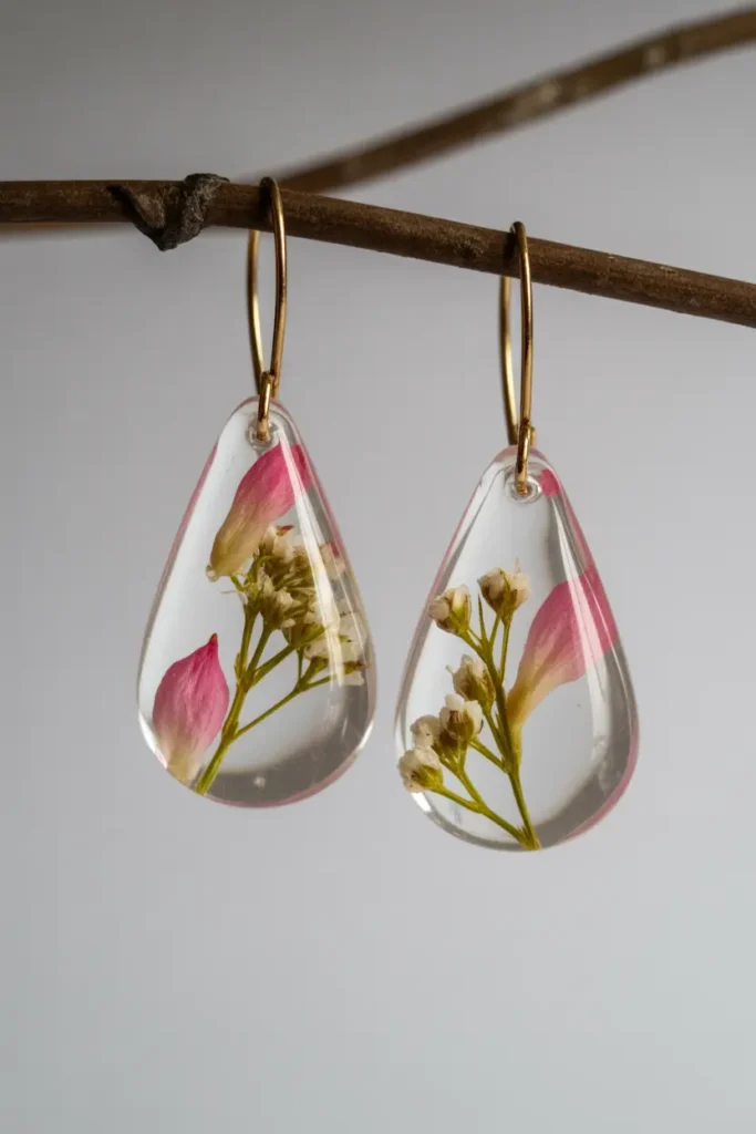 Dainty Pressed Flower Resin Drops