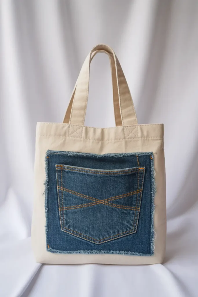Denim Pocket Upcycled Tote