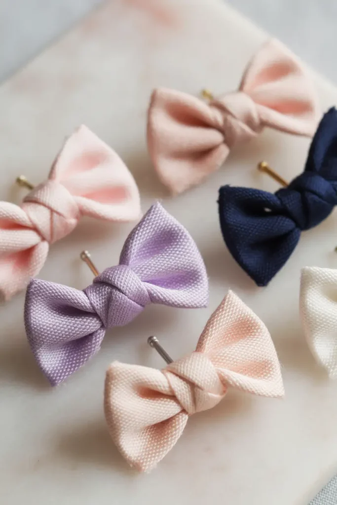 Fabric Bow Mini Stud Earrings