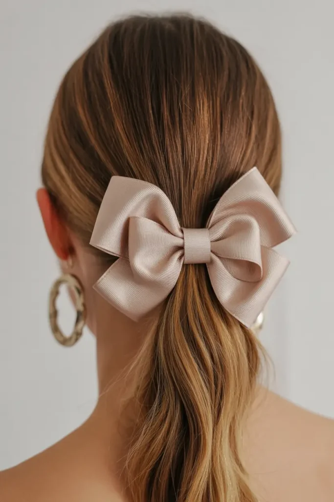 Faux Leather Hair Bow