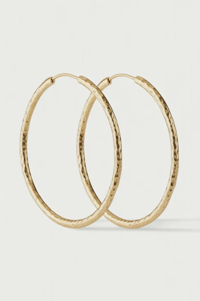Hammered Gold Hoop Earrings