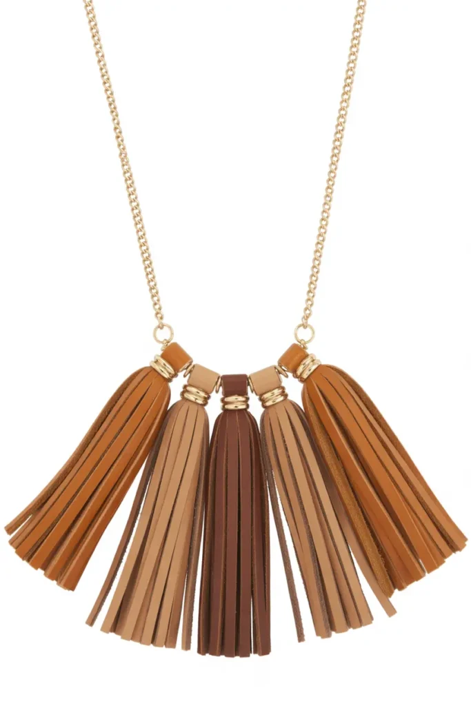 Layered Leather Tassel Necklace