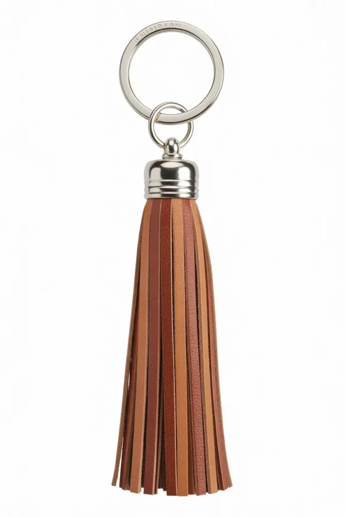 Leather Tassel Keychain Charm