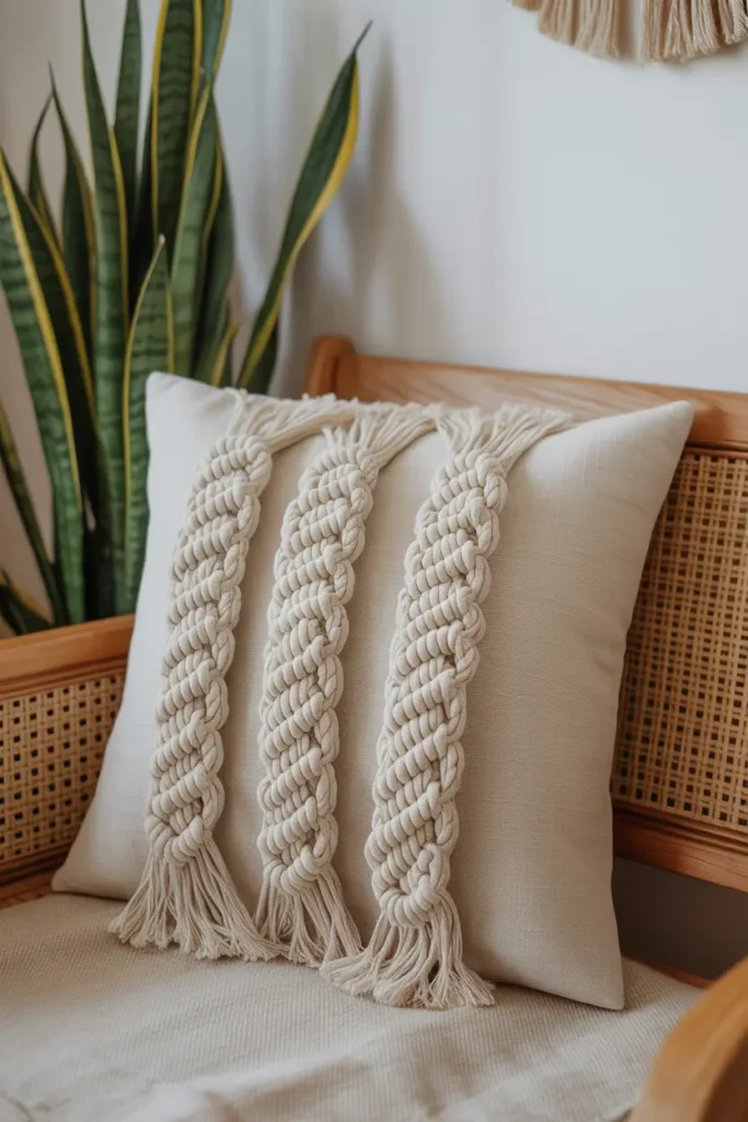 Macramé Front Panel Pillow