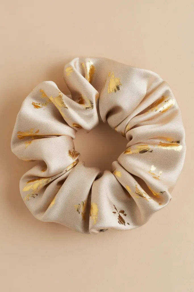Metallic Foil Accent Scrunchie