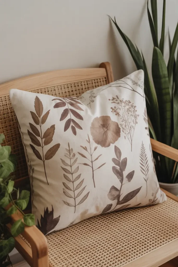 Natural Dye Botanical Pillow
