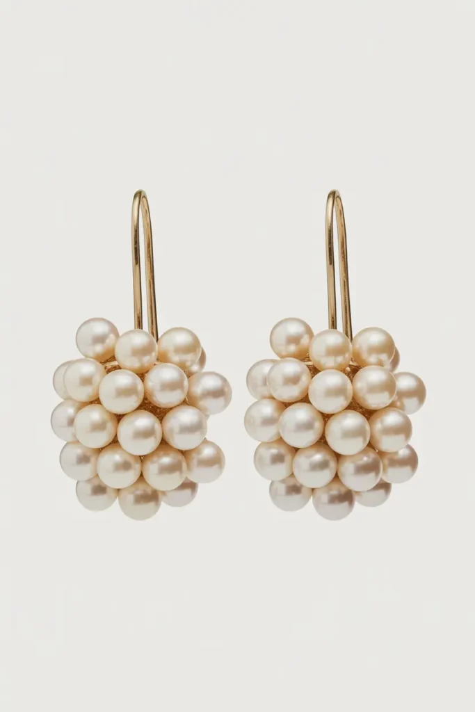 Pearl Cluster Drop Earrings