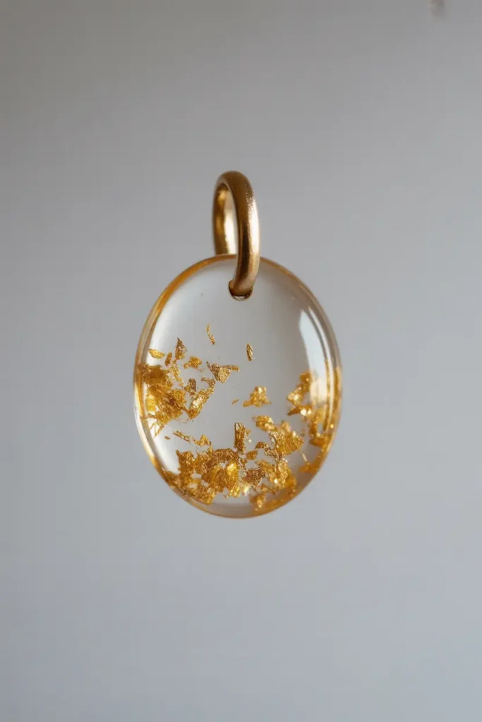 Resin & Pressed Gold Foil Pendants