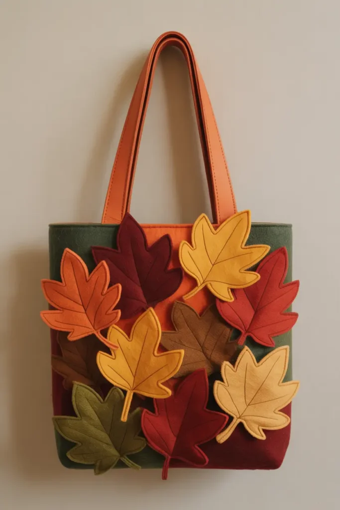 Seasonal Leaf Appliqué Tote