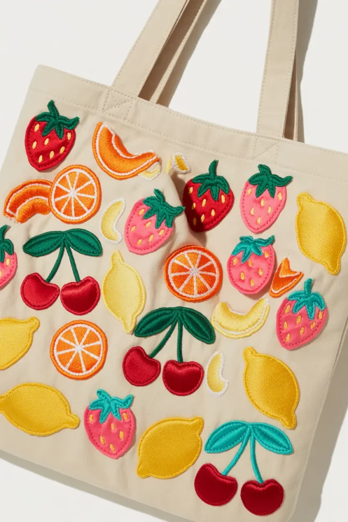 Summer Fruit Appliqué Tote
