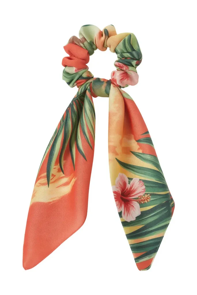Tropical Summer Scarf Scrunchie