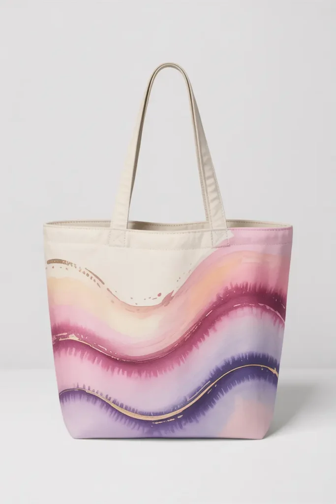 Watercolor Ombre Canvas Tote