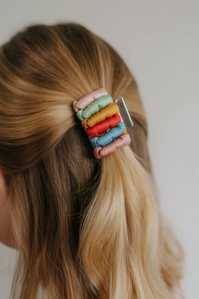 Ribbon-Wrapped Braided Clips